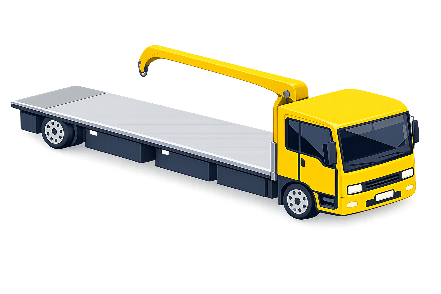 Large Flatbed With Crane